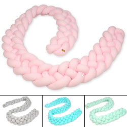 Protection tressée pour lit bébé, tresse, tour de lit coussin environ 3,5m